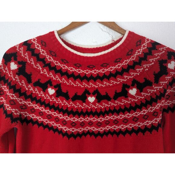 Charter Club Scottie Sweater Womens Small Red Love Dogs Novelty Pullover Hearts - Picture 2 of 6
